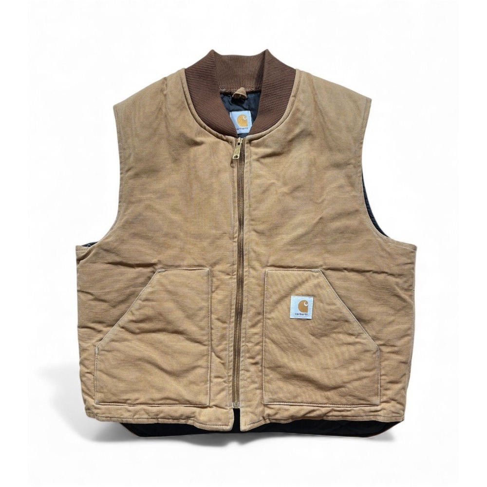 Carhartt Men's Canvas‎ Work Vest Quilt Lined Size XL Reg VTG USA - 1141